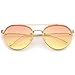 zeroUV - Modern Temple Brow Bar Rimless Gradient Colored Flat Lens Aviator Sunglasses 59mm