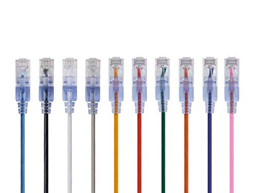 Monoprice Cat6A Ethernet Patch Cable - 10-Pack, Snagless RJ45, 550Mhz, 10G, UTP…