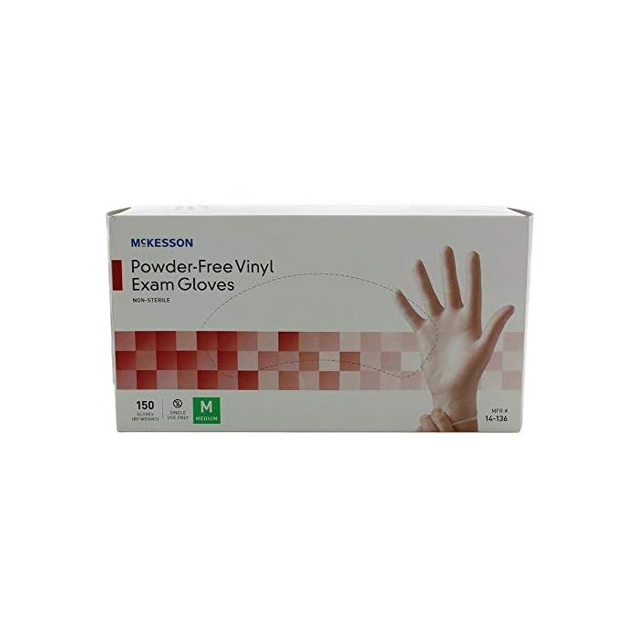 GLOVE EXAM VNYL PF MED BX/150 MCK BRAND
