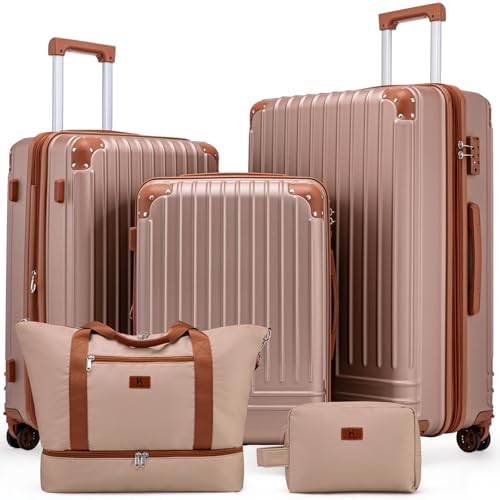 Amazon.com | Merax Luggage Sets 4 Piece with Cosmetic Case TSA