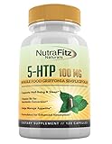 5 HTP 100mg Supplement Sleep Aid - 5HTP Plus B6 from Whole Food By Nutrafitz Naturals - Enhances Mood, Calm, Appetite Control - Best Natural Serotonin Booster - Non-GMO, 120 Vegetarian Capsules