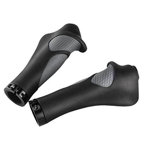 Bike Grips Rubber Ergonomic Antislip Handlebar Grips for MTB Bicycle Mountain Black - Thumbnail 5