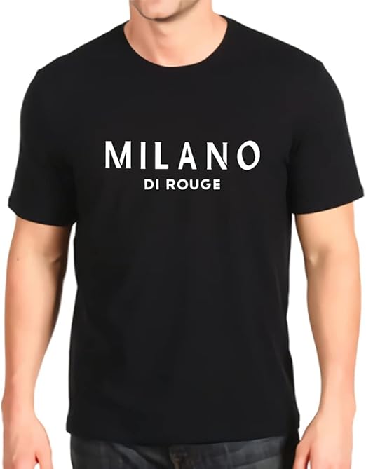 Printed Tshirt Milano Shirt Top Mens Loose Customization Tees Black