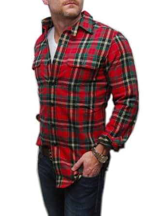 Polo Ralph Lauren Mens Hunting Flannel Workshirt Plaid Shirt Red Green Small at Amazon Menâs 