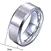 Heraculs 8mm Tungsten Carbide Matte Polished Finish Unisex Wedding Engagement Band Ring Sliver Size 6-14