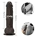 Strap-on Dildo Realistic Silicone Dildo with Wearable Sex Harness for Couple Pegging Women Lesbian Sex Fun, 7.6'' (Black)
