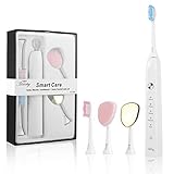 Sonic Electric Toothbrush, HAIRBY 31000 Strokes Rechargeable Toothbrush and Facial Care Set for Couples Adults with 4 Replacement Heads, 2 Mins Timer 5 Brushing Modes 1.5 Hours Charging Lasts 40 Days