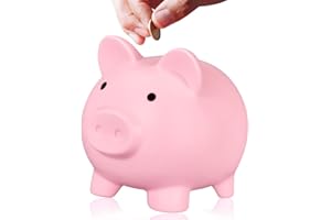 Piggy Bank for Kids,Cute Coin Bank Money Bank for Boys Girls,Unbreakable Plastic Piggy Bank with Bottom Rotating Lid for Kids