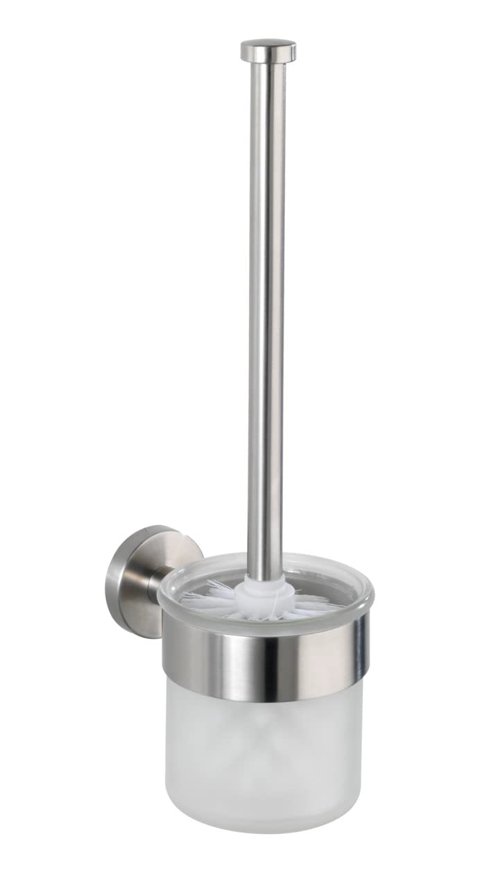 WENKO 19614100 Toilet brush set Bosio Matt - Stainless steel, 10 x 35 x 14 cm, Matt