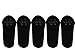 Bella Moda Women's Lace Casual No Show Non-skid Boat Socks Set of 5, Black, Regular