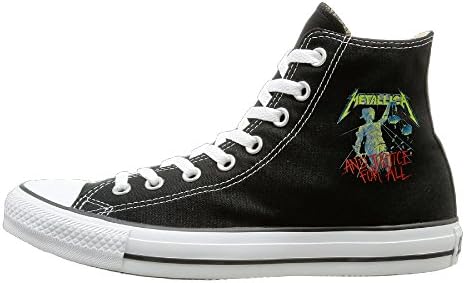 Laotan Men &amp; Women Bravado Men's Metallica Justice High Top Sneakers Canvas Shoes Design Sport Shoes Cool 40 Black