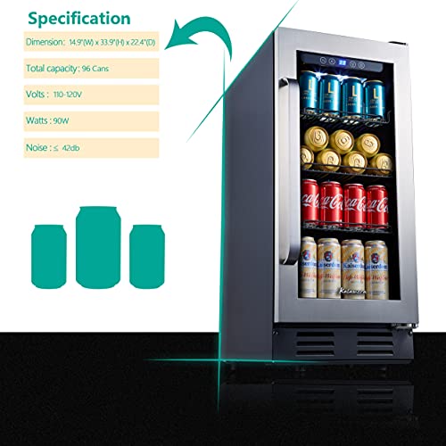 Mini Fridge Kalamera Beverage Cooler, 15 inch Refrigerator With
