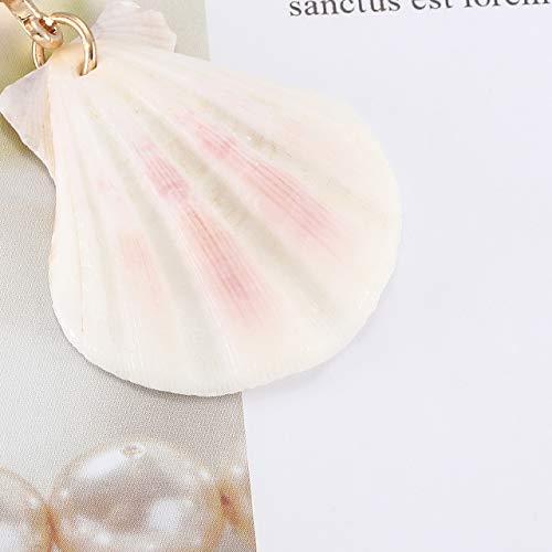 MOLOCH Shell Earrings for Women Natural Conch Shell Earrings Octagon Freshwater Pearl Drop Earring Beach Earrings Jewelry (Scallop)