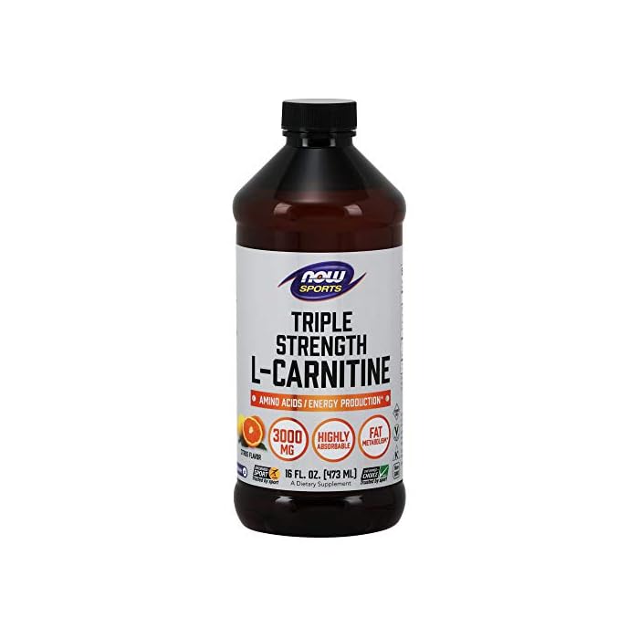 NOW Sports Nutrition, L-Carnitine Liquid, Triple Strength 3000 mg, Citrus, 16-Ounce