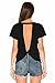 Blooming Jelly Women's Sexy Backless Short Sleeve Top Back Knot Casual Shirt Tee (M, Black)