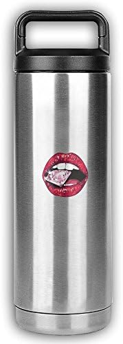 FEGUWICUP Women Girl Diamond Red Lip 550ML Stainless Steel Insulated Travel Coffee Mug With Handle For Indoor Or Outdoor