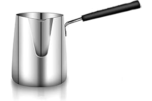 QELEG Butter Coffee Milk Warmer Mini Butter Melting Pot Turkish Coffee Warmer and Butter Melting Pot, Stainless Steel, 12-Ounce Capacity (350ML)