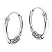 Simple Balinese Interlace Sterling Silver 13 mm Hoop Earrings