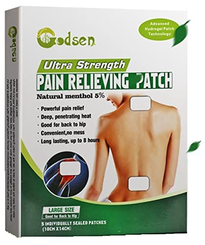 ZHEN Ultra Strength Pain Relief Gel Patch for of Knee Muscle Joint Aches Pain, Soreness, Up to 12 Hours (5), Brown, 10cmx14cm