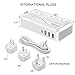 Universal Travel Adapter,Rainyb 2300W Power Converter 220v to 110v Voltage Converter with 3-Port USB Charging,Type-C and UK//US/EU Worldwide Plug Adapter,Converter for Hair Dryer (White)