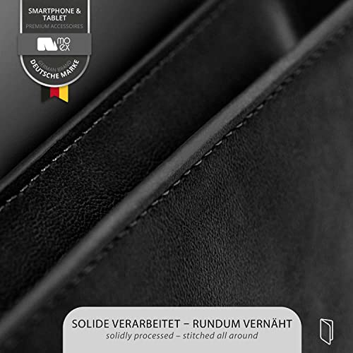 moex Funda para Xiaomi 12T / 12T Pro Funda Plegable con Ranura para Tarjetas, Funda de Piel Vegana, Funda con Tapa para Insertar, Protección 360 Grados Funda Flip Case para Teléfono Móvil - Negro