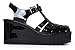 Platform Jelly Sandal - Ankle Strap Buckle Shoe - Peep Toe Wedge Heel - Chunky High Heel Open Sandal