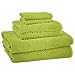 6 Piece 100-Percent Ring Spun USA Cotton Bathroom Towel Set, Tender Shoots Green