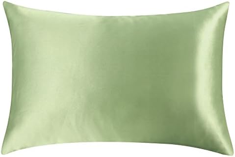 Sahara Fish 100% Mulberry Silk Pillowcase for Hair & Facial Beauty, Pillow Shams Cover with Hidden Zipper Queen Dark Green