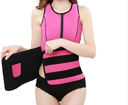 TRAINER SECRET Neoprene Sauna Suit Tank Top Vest With Adjustable Waist Trimmer Belt Plus Size(S-6XL)