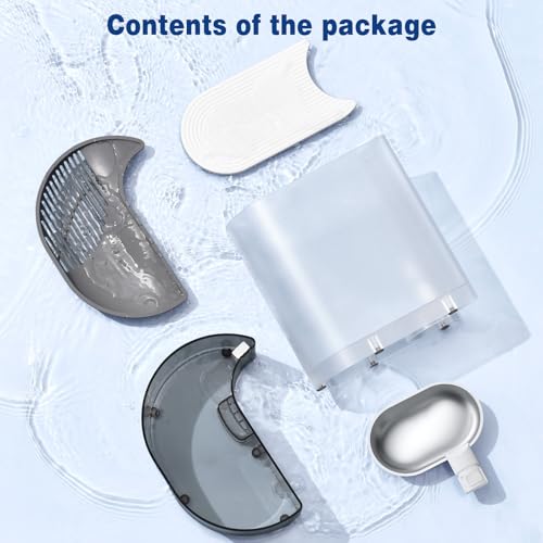 3.8L Cat Fountain without Cable: Automatic Cat Drinker Without Filter and Wireless with Battery 2000mAh Used Water Separation System Stainless Steel Bowl White