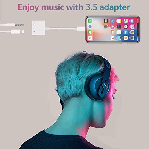image for KETURITON Headphone Adapter for iPhone 3.5mm Jack Dongle 2 in 1 Access