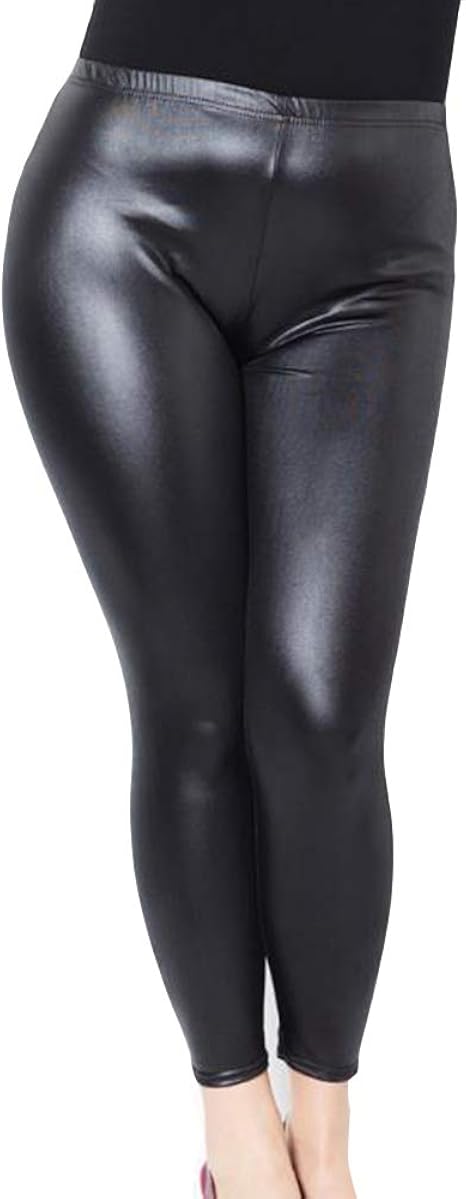 Damen Kunstleder Pu Leder Leggings Hosen Fleece Gefüttert Jeggings Große Größen Amazon De