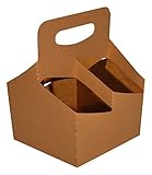 Southern Champion Tray 2797 Kraft Paperboard Drink Carrier with Handle, Hold 4 Cups up to 24 oz, 25 Piece