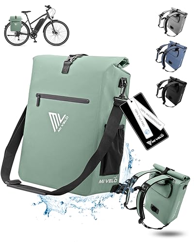 MIVELO Fahrradtasche für Gepäckträger - 3in1 Gepäckträgertasche Rucksack Umhängetasche - 100% wasserdicht und PVC-frei - mit herausnehmbarer Laptoptas