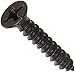 Small Parts 0612APFB Steel Sheet Metal Screw, Black Oxide Finish, 82 degrees Flat Head, Phillips Drive, Type A, #6-18 Thread Size, 3/4