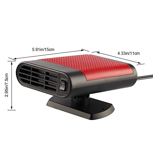 Colilove Car Heater, Portable Car Heater, Windshield Car Heater Cooling Fan,12V 150W Fast Heating Defrost Defogger, Auto Ceramic Heater Fan Plug in Cigarette Lighter, 360° Rotating Heating Quickly