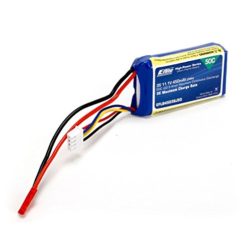 E-flite 450mAh 3S 11.1V 50C LiPo 18AWG JST Battery