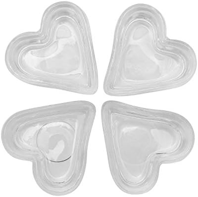 Clear Glass Candle Holders Heart Shaped 8 Pack by Vesta Kreation