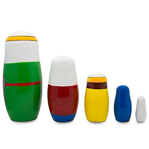 5.75" Joseph, Mary, and Jesus Nativity Scene Wooden Nesting Dolls