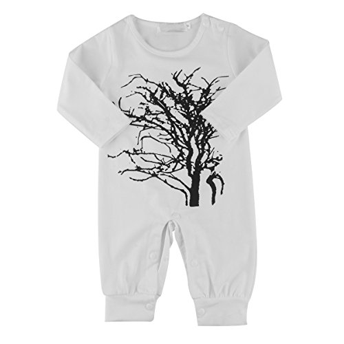 Toddler Baby Kid Boy Long Sleeve Tree Printing Outfits Jumpsuit Bodysuit Costume