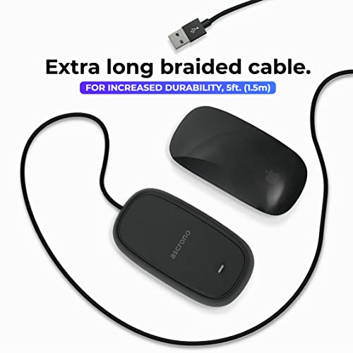 Ascrono Charging Station for Apple Magic Mouse 2 Dark Grey