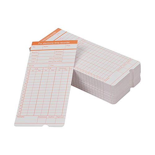 Aibecy DOYO Time Card 2-Sided Monthly Format Size 7.4 3.3 Inch for Employee Attendance Various Time Clock Recorder Machine, 100pcs/ Pack - Thumbnail 5