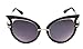 GAMT New Fashion Round Cateye Mirrored Sunglasses For Women Classic Style Black Frame Grey Lens