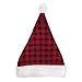 Windy City Novelties Plaid Santa Hat + LED Christmas Bulb Necklace Kit for Ugly Sweater Xmas Holiday Party