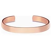 Art Of Creation Handmade Pure Copper Bracelets For Men And Women Plain Cuff Solid Bangle | Adjustable | for Unisex India Pattern