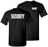 The Goozler Security Silkscreen Front & Back Black T-Shirt, X-Large