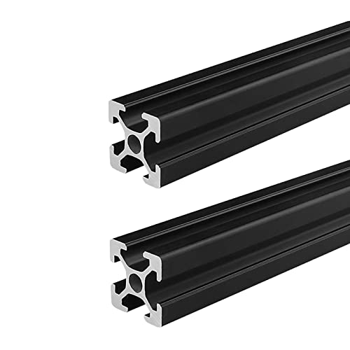 Coavoo 2020 Alluminio estruso 700mm Long t Scanalatura Nero, Estrusione Alluminio 20mm x 20mm 20 Serie T Profilo Anodizzato Europeo Standard Lineare Rail Telaio 2 Pezzi