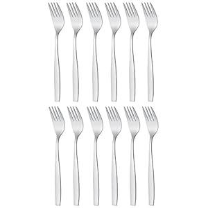 GRÄWE Tafelvorken, 12 stuks, eetvorken van roestvrij staal, handgepolijst, vaatwasmachinebestendig – serie Königstein