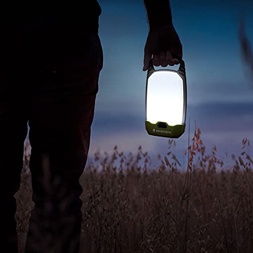 Swiss+Tech LED Camping Lantern, 2 Pack Rechargeable Camping Lights with 4 Light Modes, Portable Tent Lights for Camping Power Outage Fishing Hiking Emergency Hurricane Home