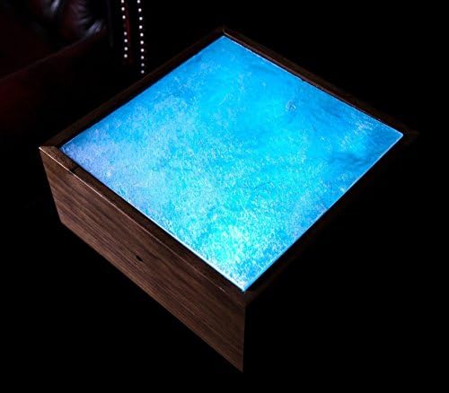 Rare Selenite Slab Lamp Light Altar Multicolor LED Wish Box with 44-Key IR Remote